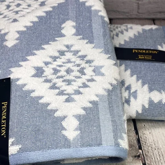 Pendleton Peak Canyon Blue Bath Hand Towels Set of 4 - Picture 3 of 6